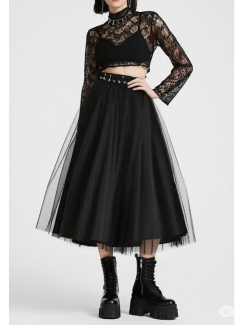 Alexia Admor New York Size 6 Long Full Length Whimsy Glam Grunge Tulle Skirt - Picture 3 of 14